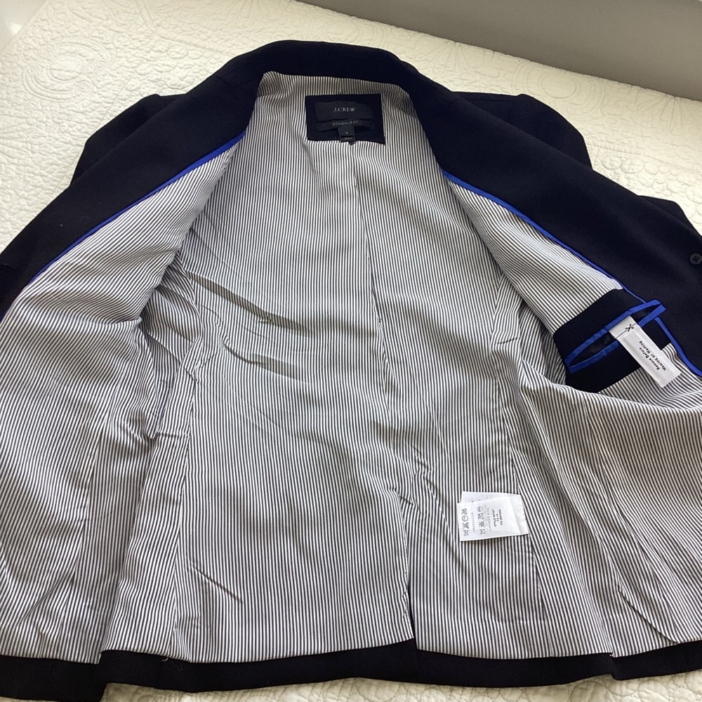 J. Crew SchoolBoy Black Blazer Jacket Gold Buttons Women’s Size 2 Academia Work - Picture 13 of 15